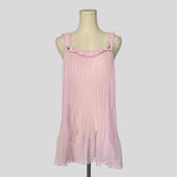 Pleated ruffle babydoll in pink