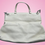 Gucci Bamboo Top Handle Bag White Leather
