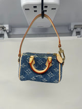 Louis Vuitton x Takashi Murakami Cherry Monogram Denim Micro Speedy Bag Charm