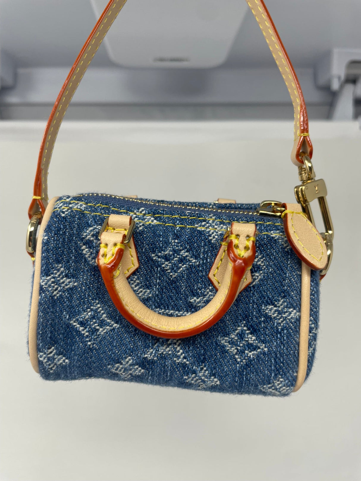 Louis Vuitton x Takashi Murakami Cherry Monogram Denim Micro Speedy Bag Charm