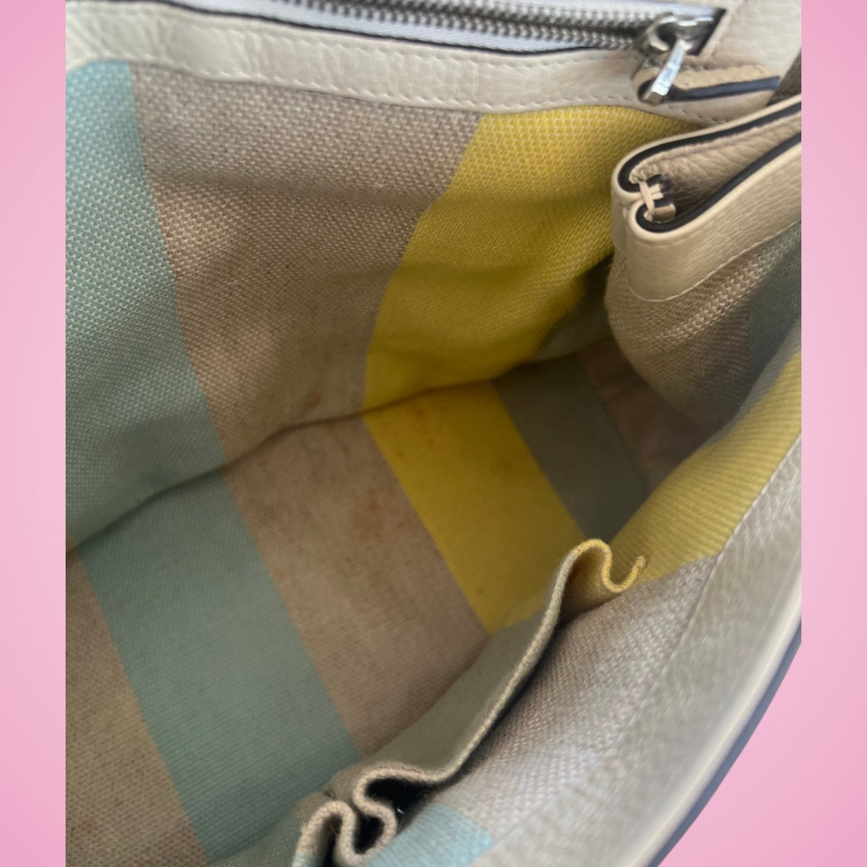 Gucci Bamboo Top Handle Bag White Leather