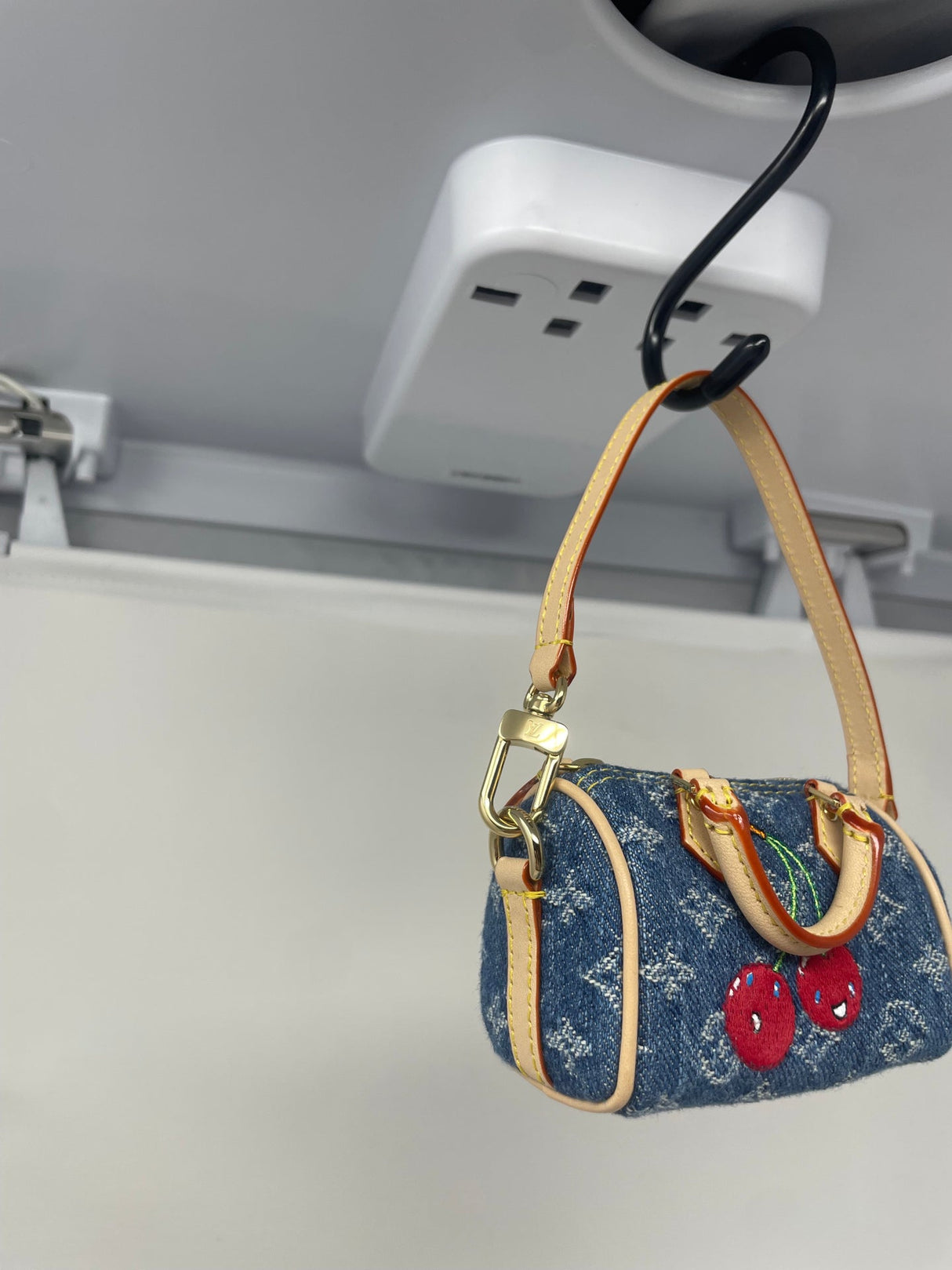 Louis Vuitton x Takashi Murakami Cherry Monogram Denim Micro Speedy Bag Charm