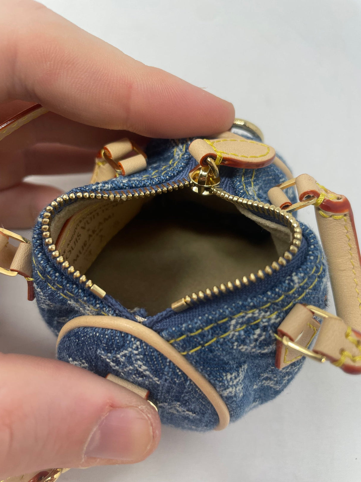 Louis Vuitton x Takashi Murakami Cherry Monogram Denim Micro Speedy Bag Charm
