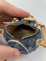 Louis Vuitton x Takashi Murakami Cherry Monogram Denim Micro Speedy Bag Charm