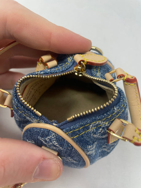 Louis Vuitton x Takashi Murakami Cherry Monogram Denim Micro Speedy Bag Charm