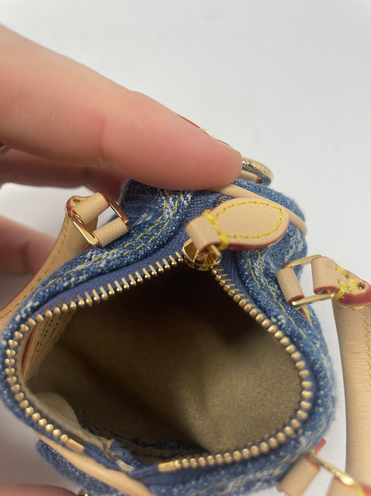 Louis Vuitton x Takashi Murakami Cherry Monogram Denim Micro Speedy Bag Charm