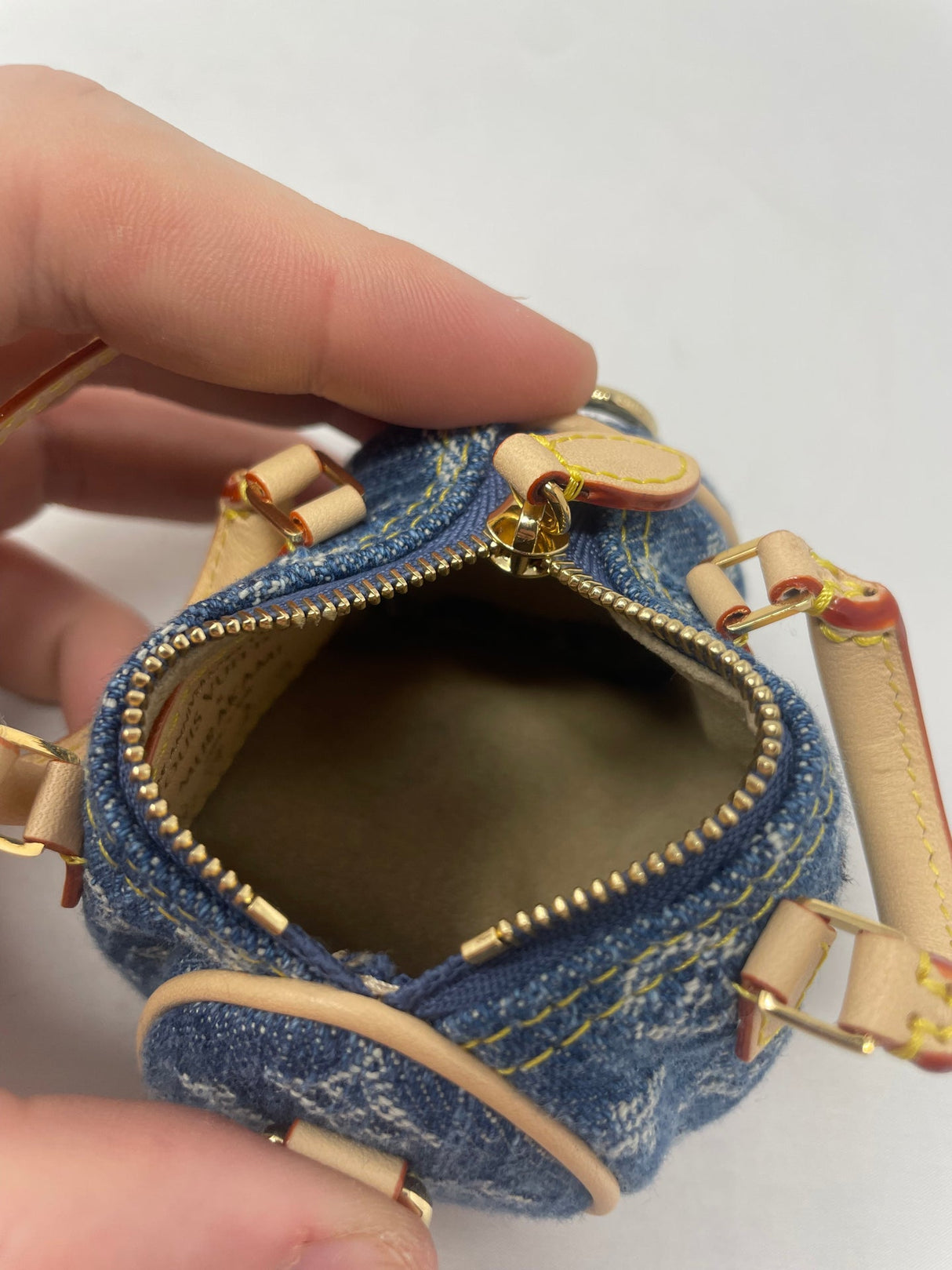 Louis Vuitton x Takashi Murakami Cherry Monogram Denim Micro Speedy Bag Charm