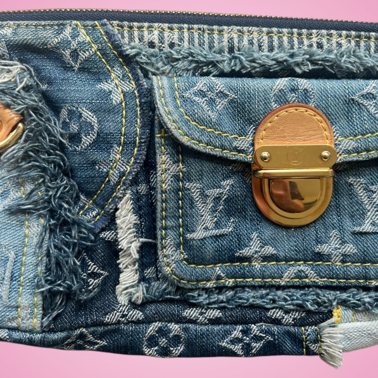 Louis Vuitton Monogram Denim Patchwork Bag