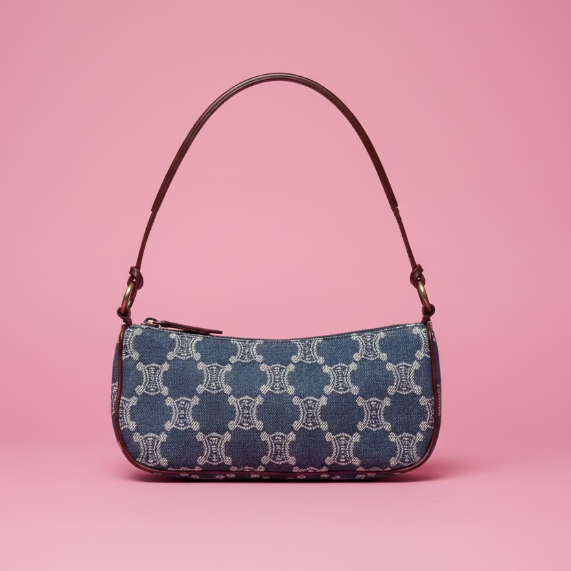 Celine Macadam Denim Pochette Blue