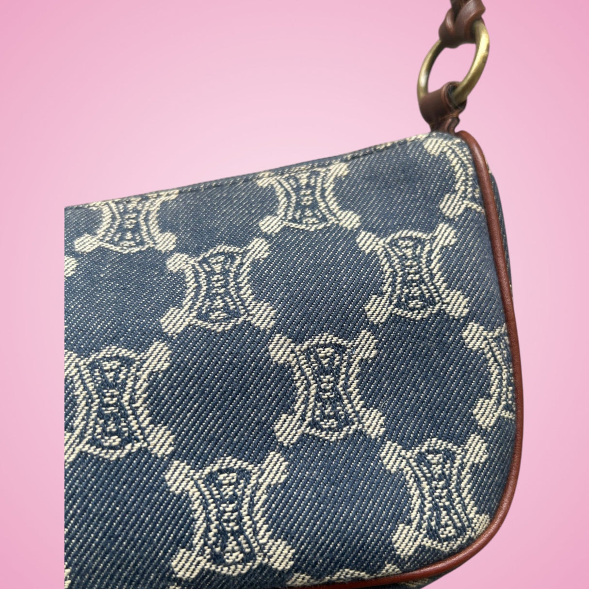 Celine Macadam Denim Pochette Blue