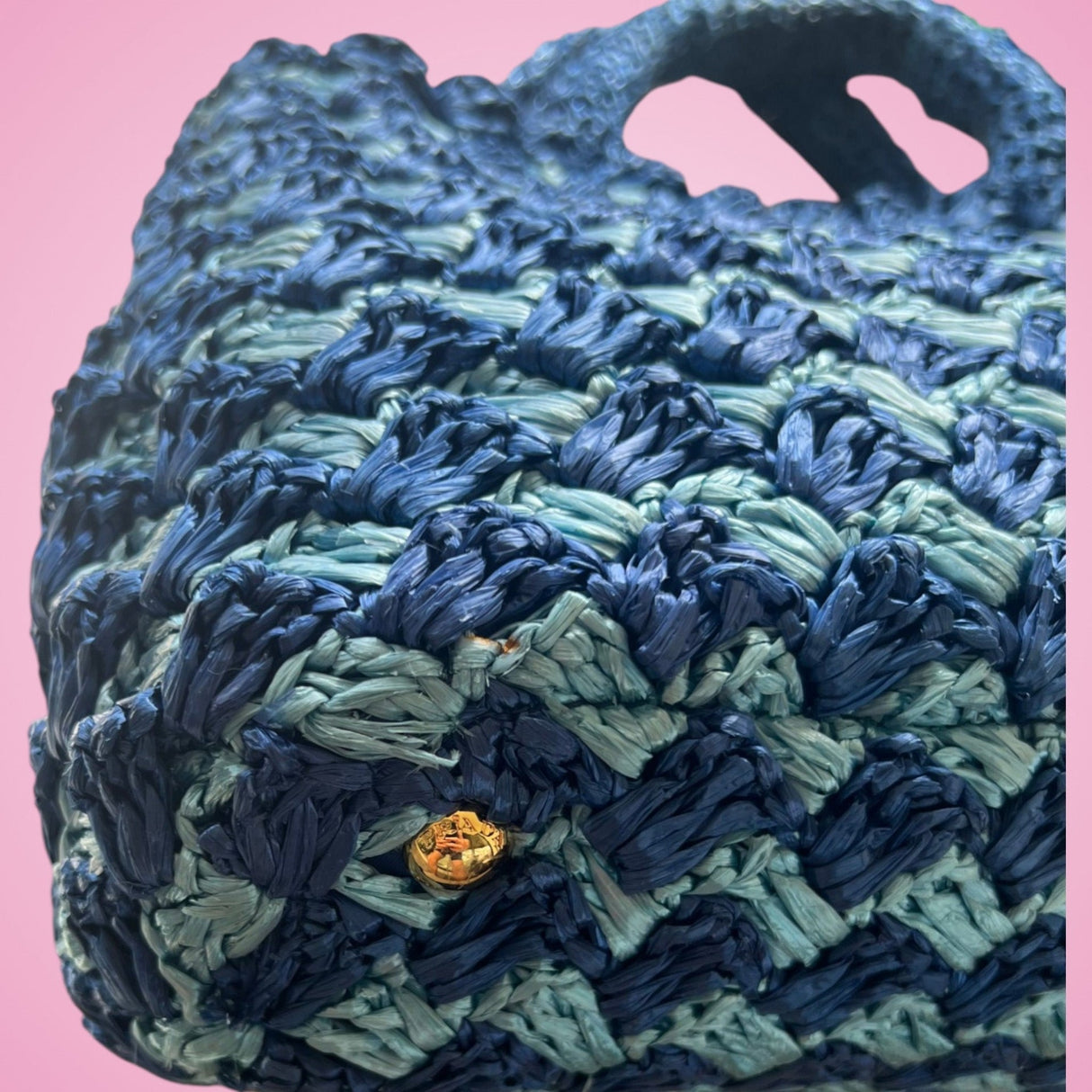 Prada Raffia Canapa Tote Bag Blue