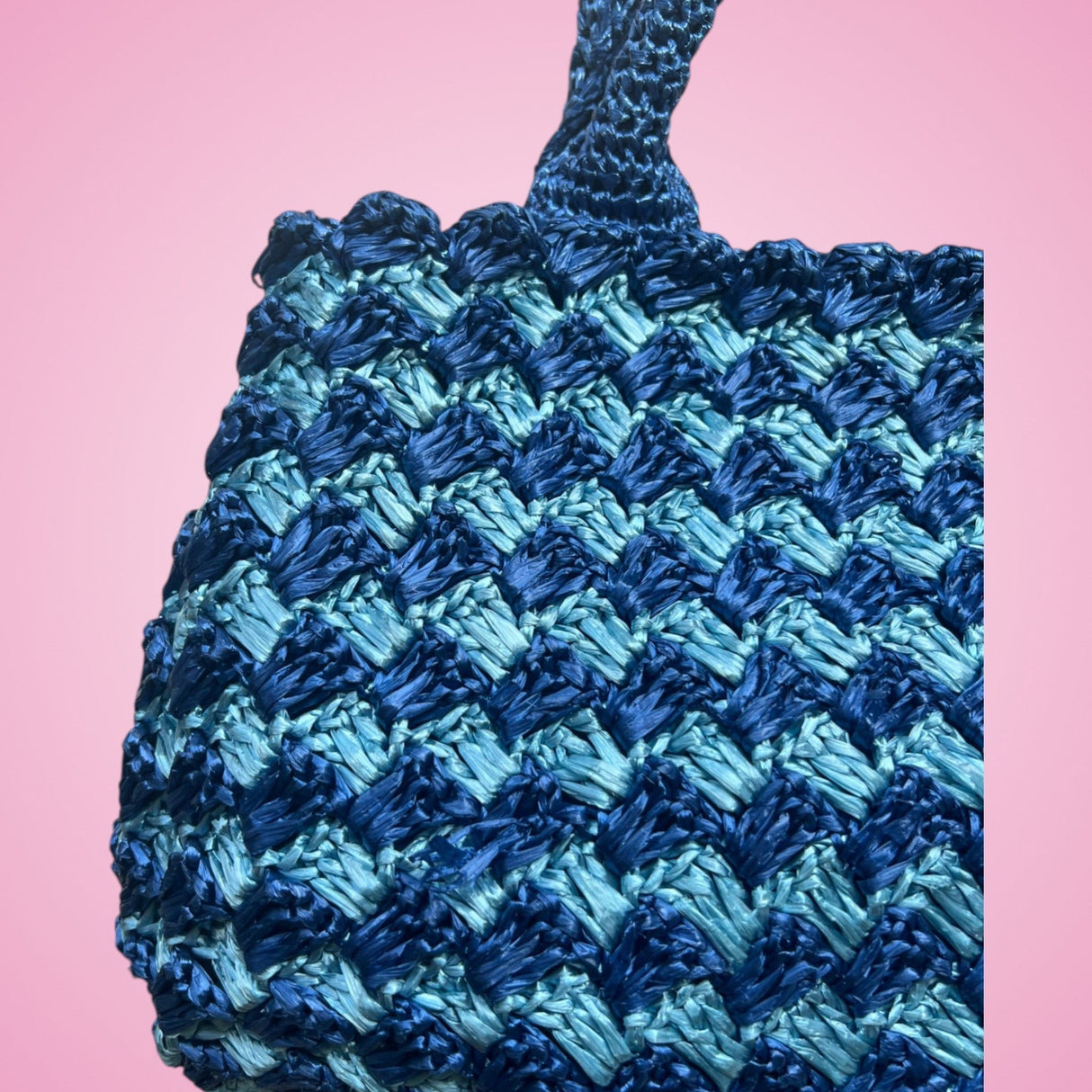 Prada Raffia Canapa Tote Bag Blue