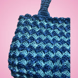 Prada Raffia Canapa Tote Bag Blue