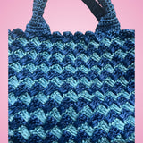 Prada Raffia Canapa Tote Bag Blue