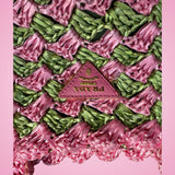 Prada Canapa Raffia Tote Pink Green
