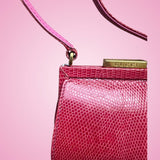 Gucci Tom Ford Era Pink Lizard Crossbody Evening Bag