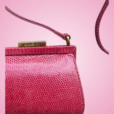 Gucci Tom Ford Era Pink Lizard Crossbody Evening Bag
