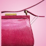 Gucci Tom Ford Era Pink Lizard Crossbody Evening Bag