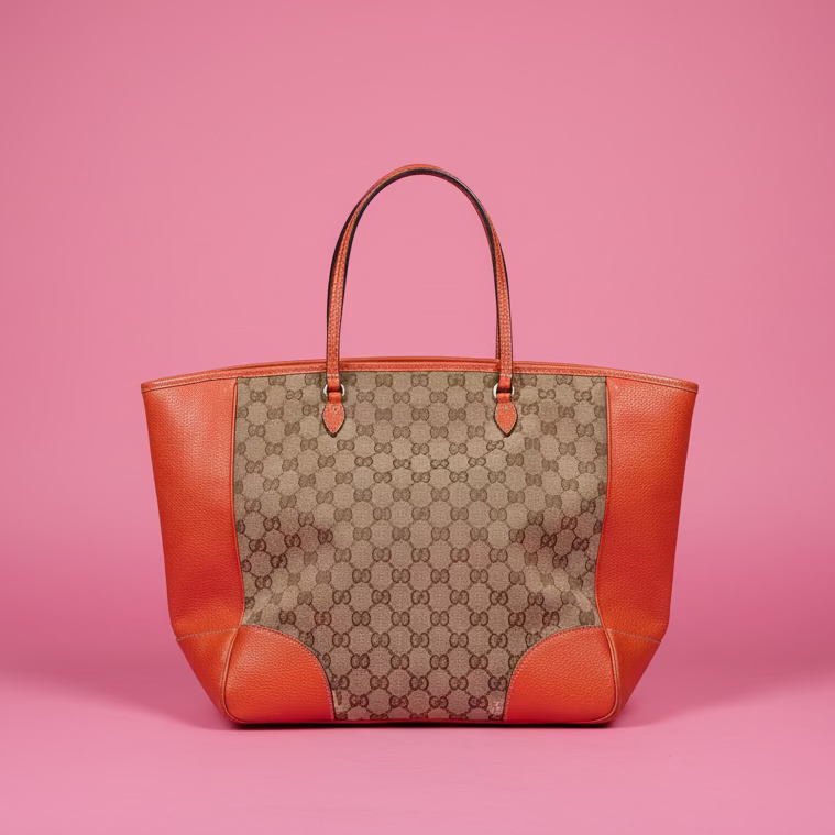 Gucci Bree Monogram Convertible Tote Bag Orange