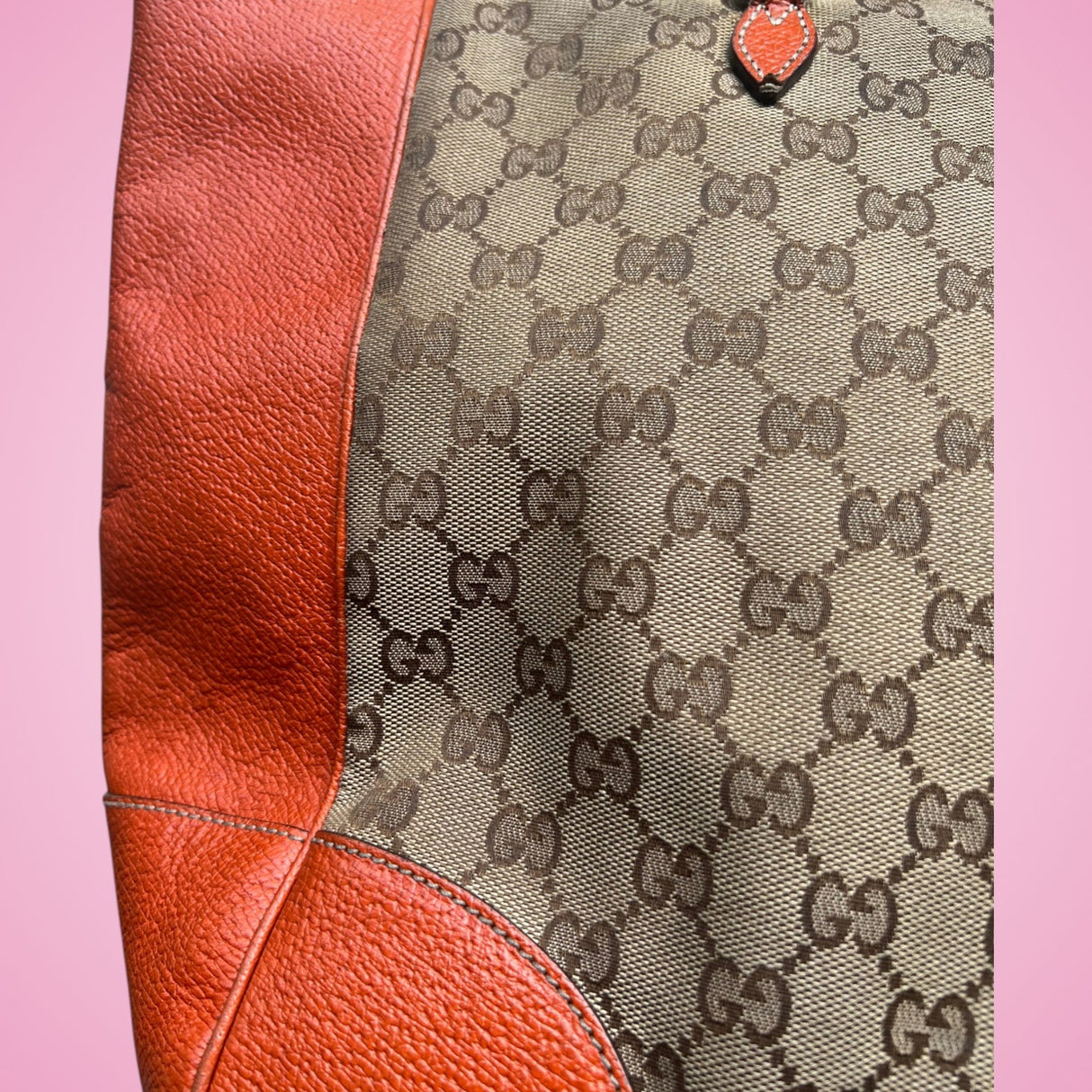 Gucci Bree Monogram Convertible Tote Bag Orange
