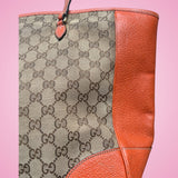 Gucci Bree Monogram Convertible Tote Bag Orange