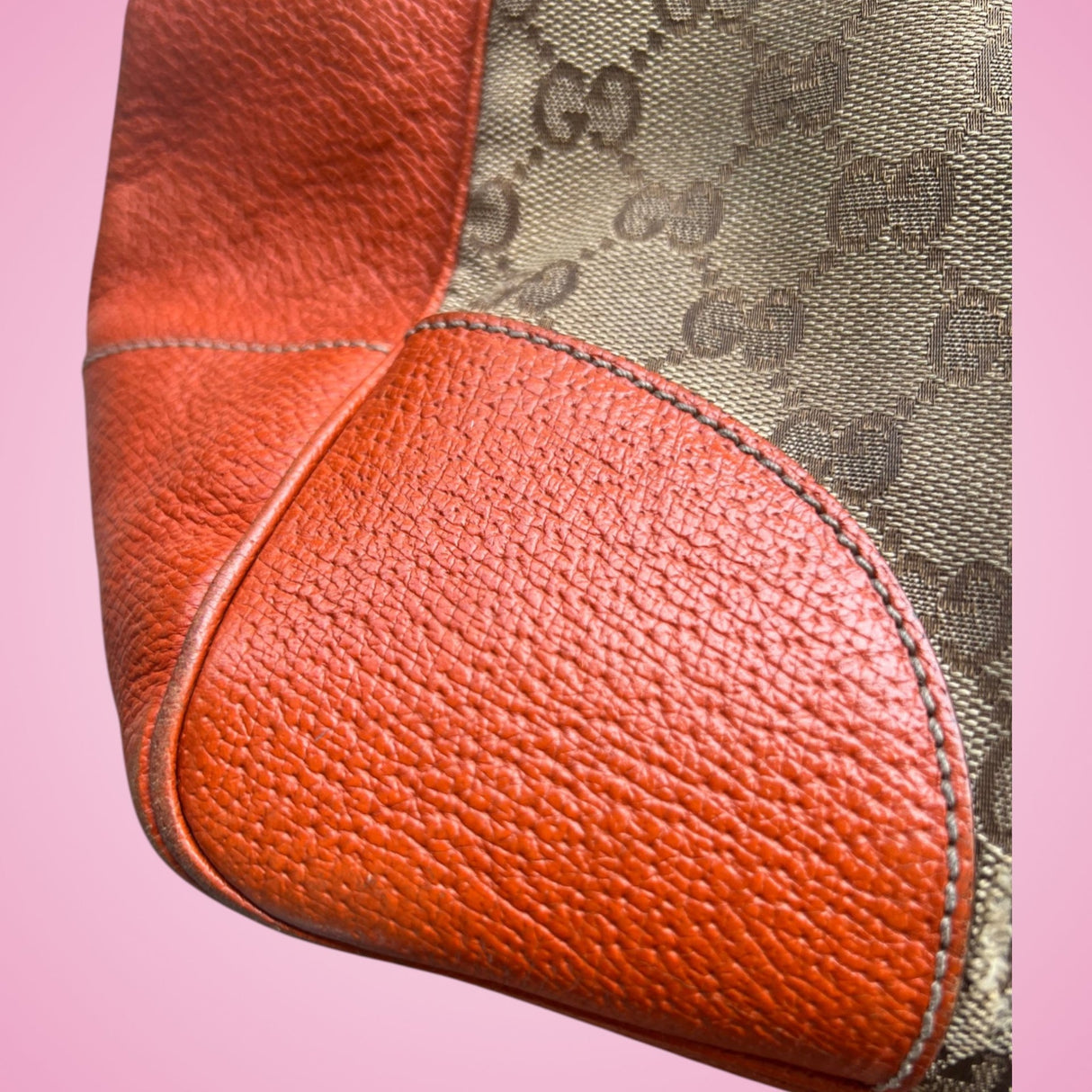 Gucci Bree Monogram Convertible Tote Bag Orange