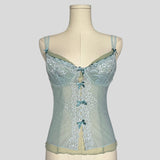 Dainty lace bow detail corset