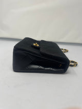 Chanel Cotton Timeless Classic Quilted Single Flap Shoulder Bag Chain Gold Hardware