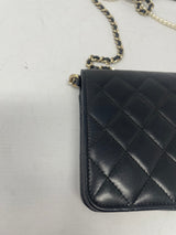 Chanel Black Wallet on Chain with Pearl Details