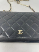 Chanel Black Wallet on Chain with Pearl Details