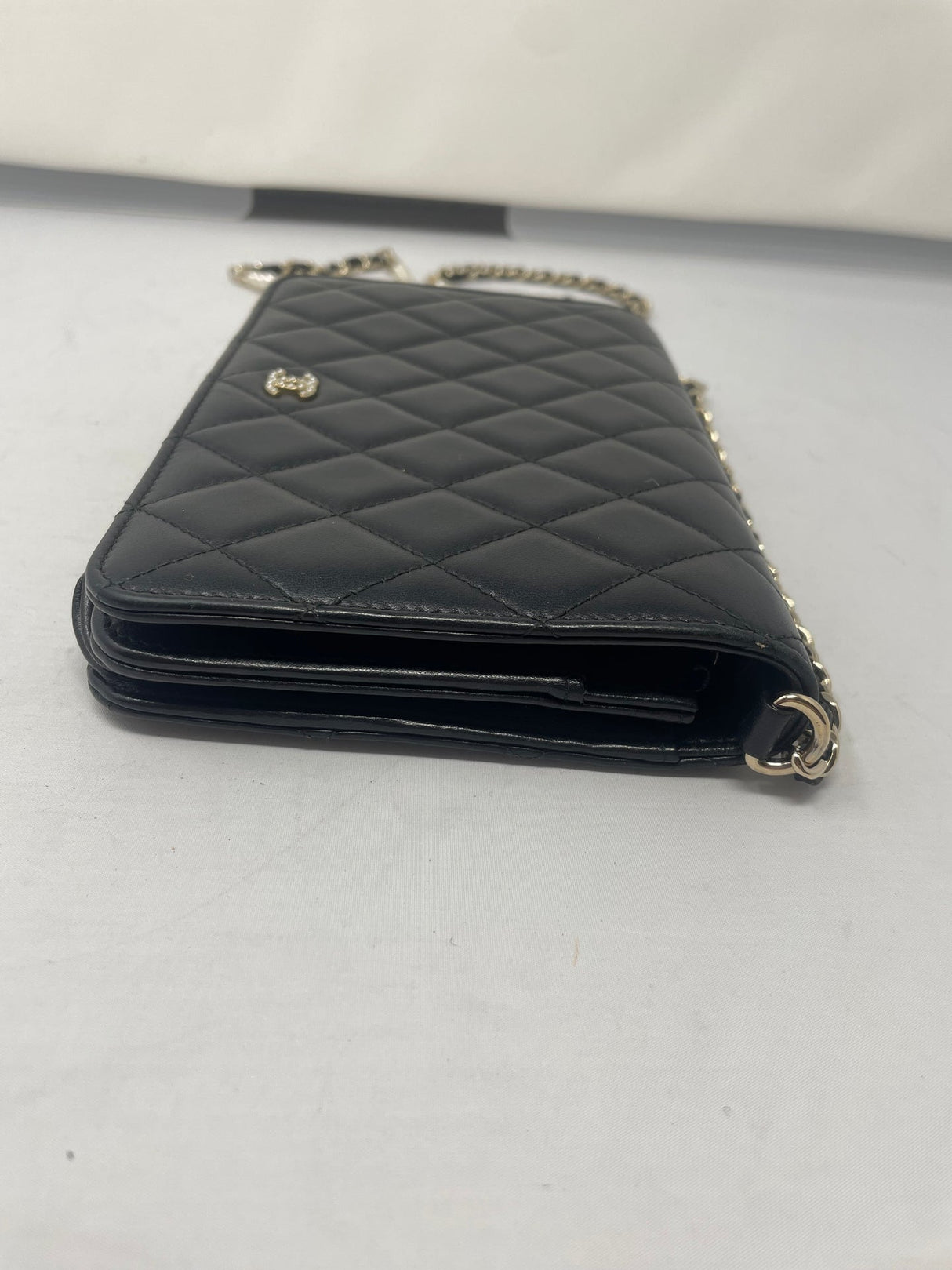 Chanel Black Wallet on Chain with Pearl Details