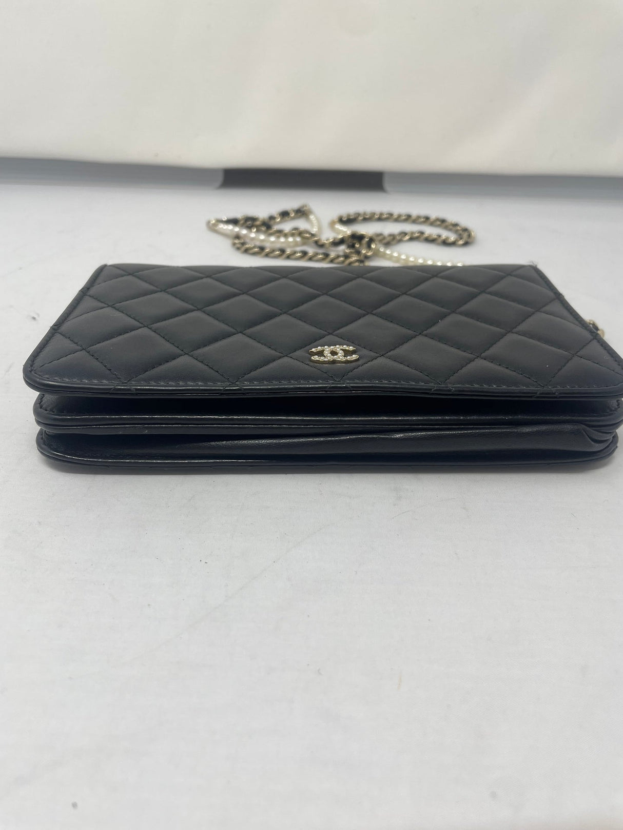 Chanel Black Wallet on Chain with Pearl Details