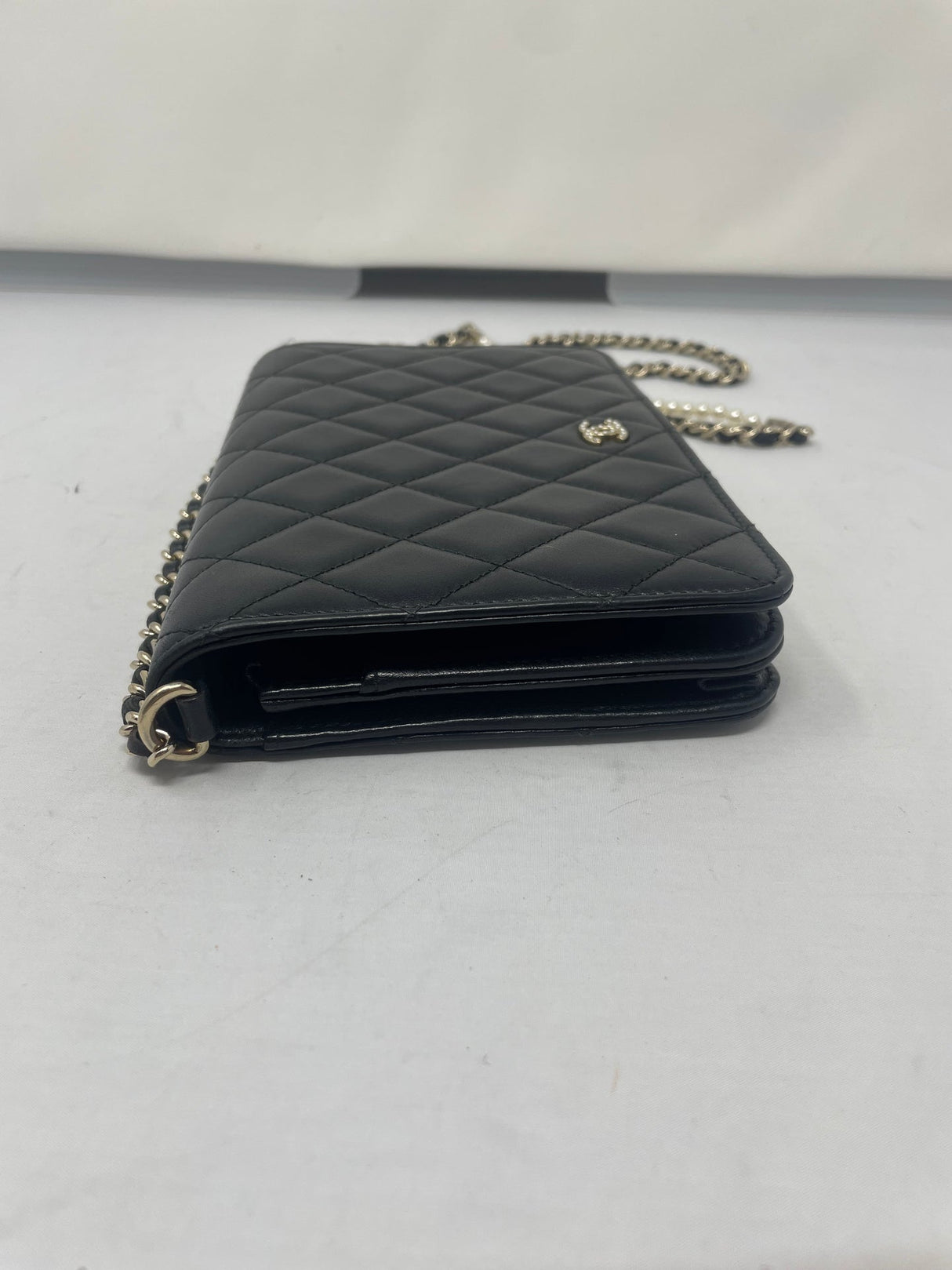 Chanel Black Wallet on Chain with Pearl Details