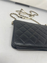 Chanel Black Wallet on Chain with Pearl Details