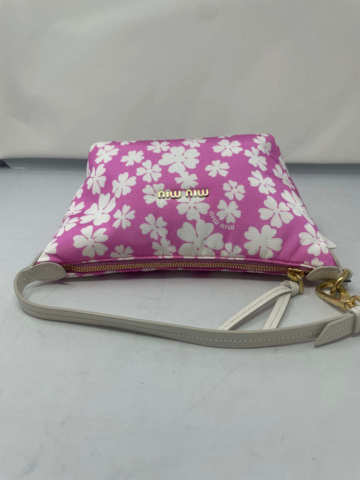Miu Miu Pink Nylon Floral Mini Bag