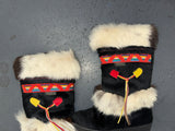 Black Fur Tall Winter Boots Sz 8