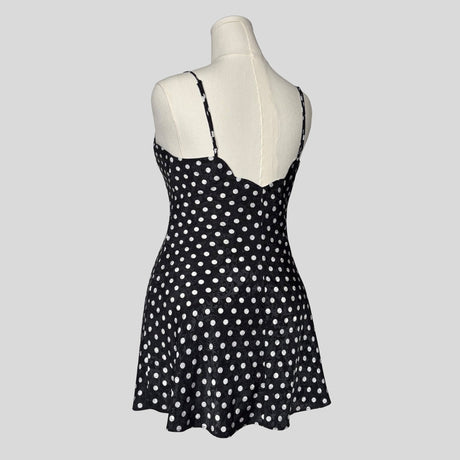 Brocade polka dot slip dress