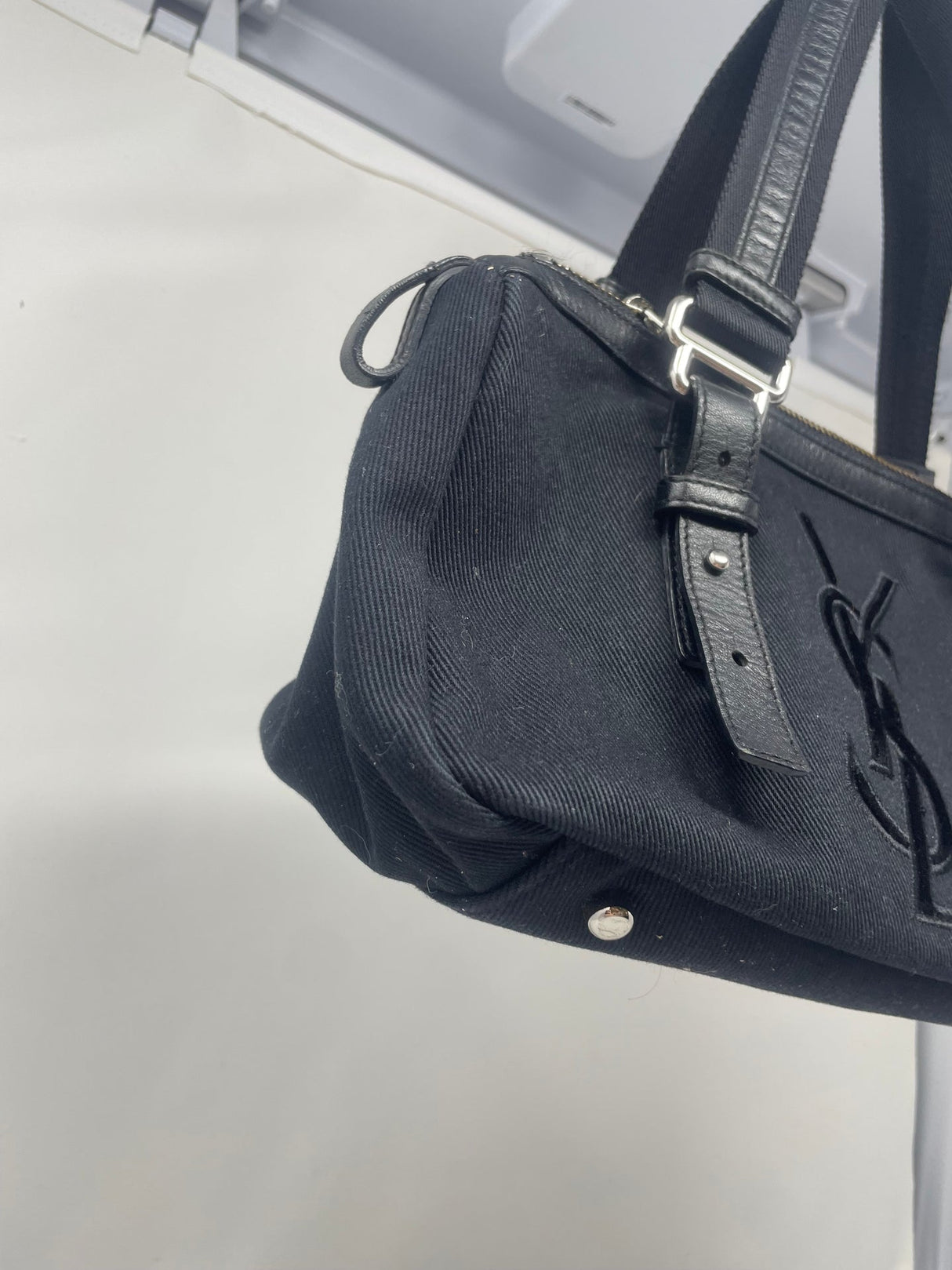 YSL Black Canvas Kahala Shoulder Bag