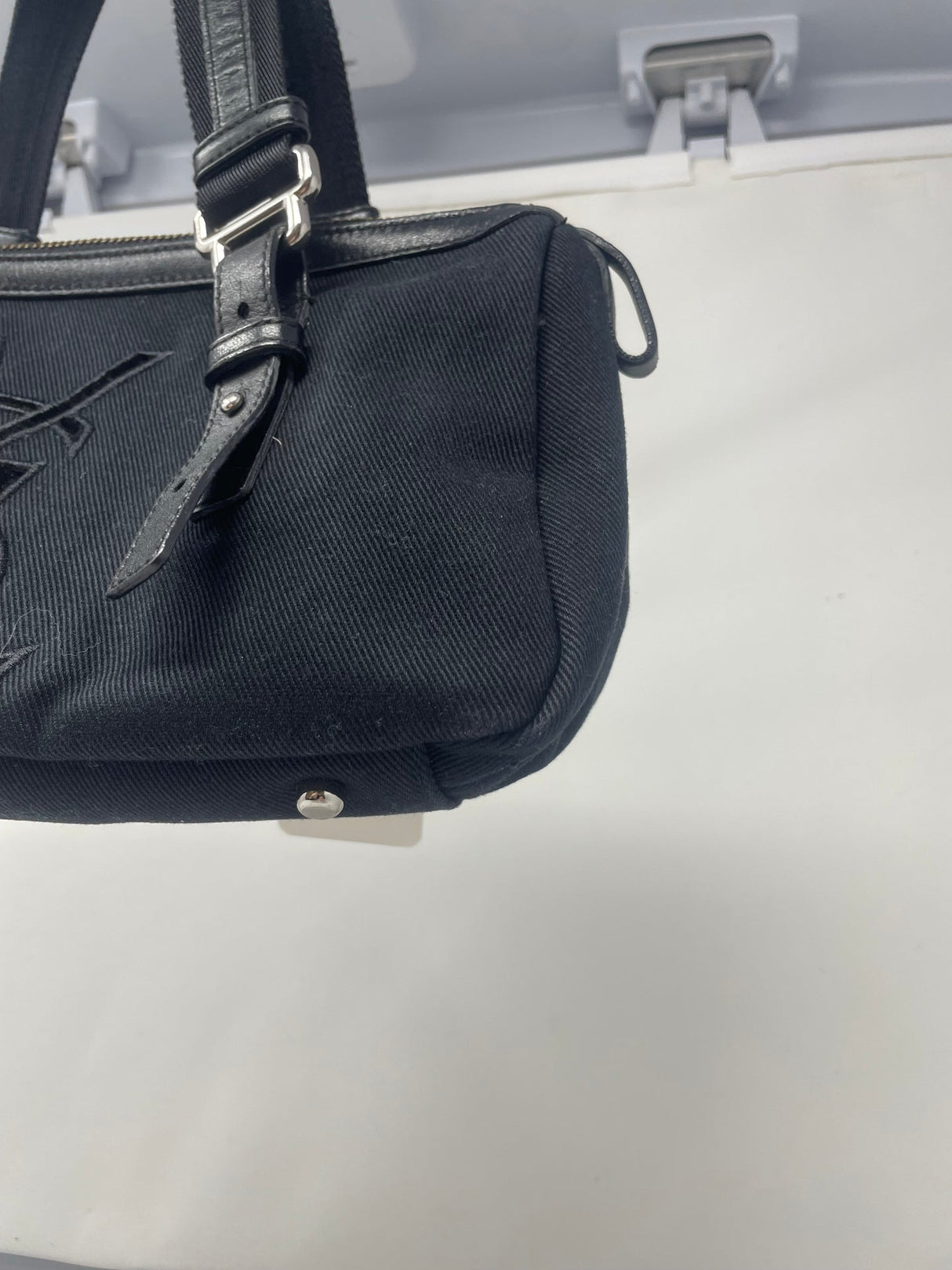 YSL Black Canvas Kahala Shoulder Bag