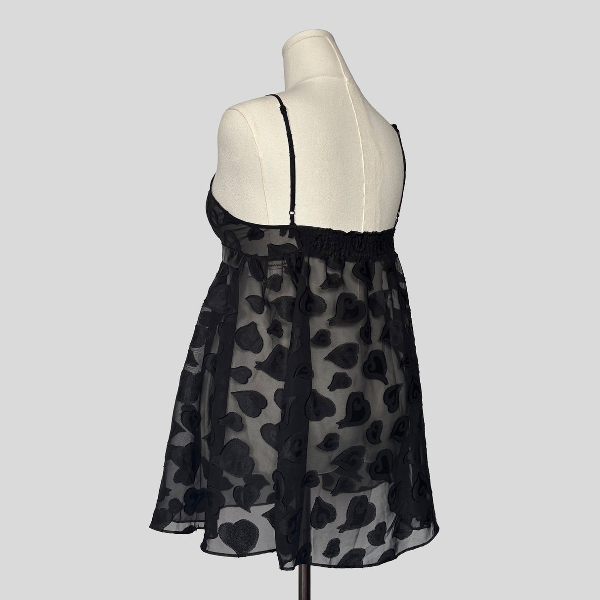 Heart print sheer babydoll