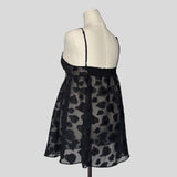 Heart print sheer babydoll