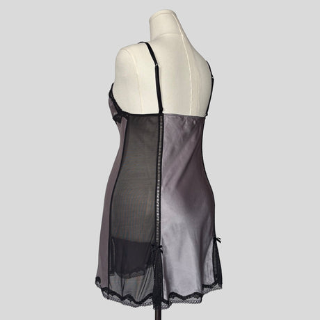 Silver lace trim chemise