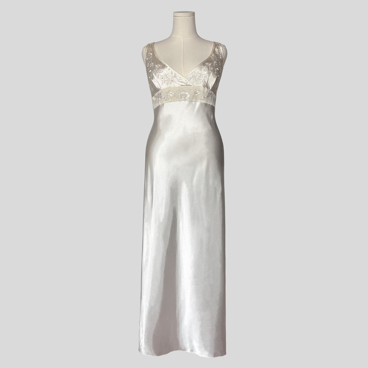 Silky embroidered sequin gown