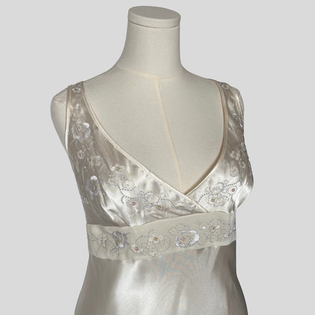Silky embroidered sequin gown