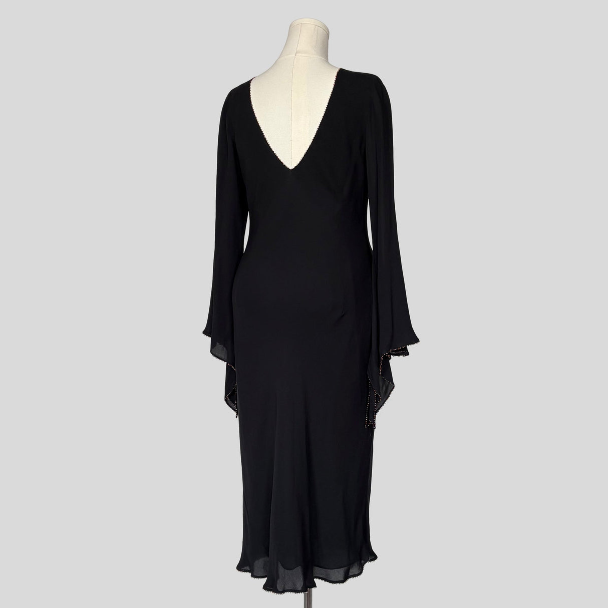 Beaded bell sleeve midi dress