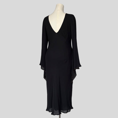 Beaded bell sleeve midi dress