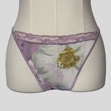 Sheer mesh slip dress with matching panties in purple floral