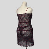 Sheer lace slip with matching panties