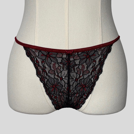 Sheer lace slip with matching panties