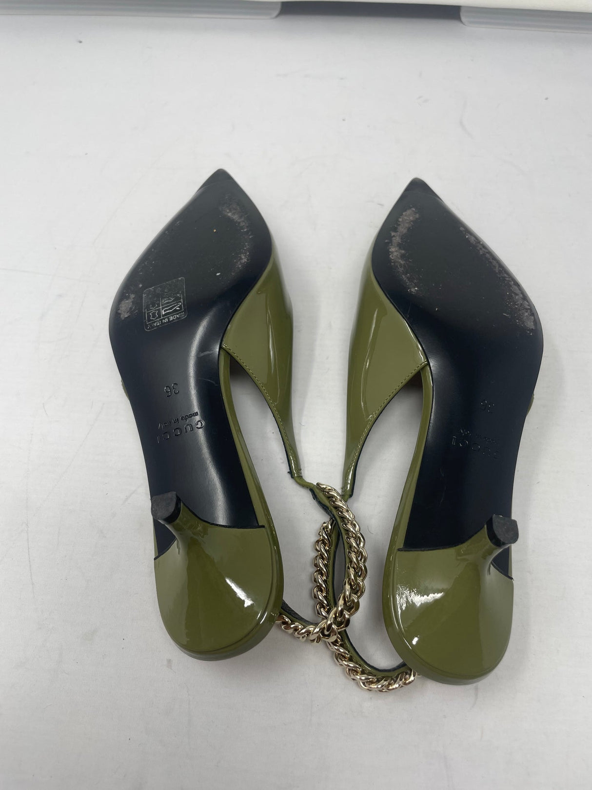 Gucci Green Slingback Heels 36